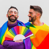 20 Pack Rainbow Folding , Hand Held Fan Gay Pride LGBT Fans For Parties Festival Events Dance Supplies