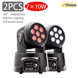 DJ Disco Bobblehead 7X10W Ambient Lamp DMX512 Home Party Stage Lamps RGBW Wedding Lights