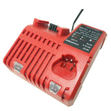 For Milwaukee 10.8-18V Charger M12 M18 Power Tool Li-ion Battery Dual Charging Port EU AU US UK Plug Multi-Voltage