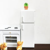 1:12 Dollshouse Miniature White Wooden Cabinet Cupboard Fridge Furniture Kitchen Dinning Room Decoration