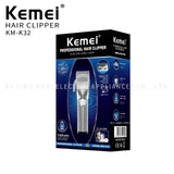 Kemei electric rechargeable hair clipper with diamond KM-K32S fast charging and long time using professional salon hair trimmer
