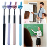 Compact Portable Telescc Teacher Pointer Anti-slip Finger Shape Presenter Stick for School Classroom Supplies