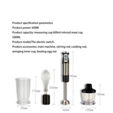 Portable immersion Blender for Kitchen, Hand Blender, Food Processor Stick with Chopper Whisk, Electric Juicer Mixer, Factory
