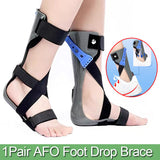 1Pair Adjustable Medical AFO Brace-Ankle Orthosis Drop Foot Stabilizer Support for Walking with Shoe