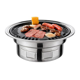 13 Inch Korean BBQ Multifunctional Charcoal Barbecue - Round Camping Stove, Tabletop Grill with Grilled Net