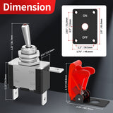 12V DC 20A Lighted Toggle Switch 3 Pin ON/Off SPST LED Illuminated with Mounting Panel Aircraft Safety Cover