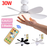30W LED Light Ceig Fan with Remote Control E26/E27 Base 3 Speeds Adjustable Wind Speed for Home Living Room Bedroom Decor