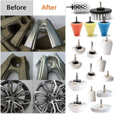 Polishing Pad Buffing Wheel Kit 17Pack, Buffing Wheel Drill For Metal Aluminum Stainless Steel Chrome Wood Plastic Etc