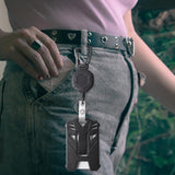 Easy-pull Card Heavy Duty Retractable Id Badge Holder with Stainless Steel Reel Vertical Lanyard for Easy