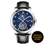 GUANQIN Top Brand Luxury Mechanical watch for men 100M Waterproof Sapphire mirror Leather Men watches Tourbillon Automatic Watch