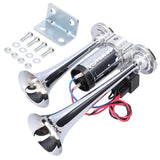 12V 110dB Dual Trumpet Loud Electric Horn with Air Compressor and Relay Luchthoorn for Car Truck SUV Van Boat