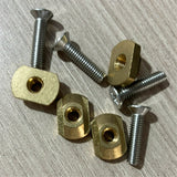 4Pcs M8 Mounting Brass T-Nuts for All Hydrofoil Tracks Outdoors Surfing Accessories Gold