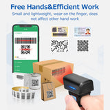 Wearable Ring Type Barcode Scanner - USB Wired + 2.4G + BT Three-Mode Connection, Supports One-Dimensional Barcode & QR Code Scanning