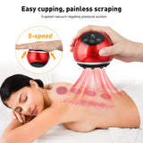 Electric Cupping Massage Guasha Scraping EMS Body Massager Vacuum Cans Suction Cup IR Heating Anti-Cellulite Fat Burner Slimming
