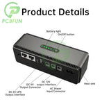 DC 10400mAh 5V 9V 12V 15V 24V 1A 2A Output Uninterruptible Power Supply 85‑265V UPS Battery Backup EU Plug