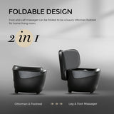 Soft K68 Calnd Foot Massager - 2-in-1 Foldable Ottoman. Tap Shiatsu & Air Compression Massage with Heat.