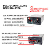 Professional LA2 Audio Isolator Reduction Filter Eliminates Current Noise 6.5 Xlr Mixer Microphone Port