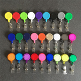 50 Pcs Retractable Reel Clips Mixed Solid Color Nurse Students Doctor Badge Holder for Hanging ID Card