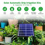 Automatic Drip Kit - Anti-siphon Solar Powered Irrigation System for Garden Balcony, 1-600s Timer, Easy DIY
