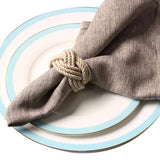 12Pcs Natural Cord Woven Corded Buckle Waxed Twine Napkin Loop