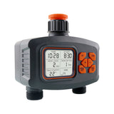 Outdoor Smart Sprinkler for Garden Hose - 2 Outlets, LCD Screen, Programmable Irrigation Timer with Automatic/Manual Modes