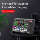 F998 Bluetooth-Compatible Sound Card Studio Record Phone Computer Live Audio Mixer PC Voice Mi Console Amplifier