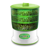 Two Layer Bean Sprouts Maker Thermostat Green Vegetable Seedg Growth Bucket Automatic Electric Sprout Bud Germinator hine