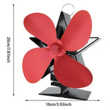 1pc Heat Powered Stove Fan 4-Blade Wood Burning Stove Fireplace Fan Silent Motors Heat Powered Circulates Home Eco Efficient Heat Distribution For Gas/Pellet/Wood/Log Stoves Thanksgiving Halloween Christmas Gift Fall Winter Essential