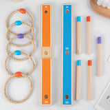 Toss Toy Set Game 3-12 Years Kids Outdoor Games Wooden Ring Throwing Play Tape