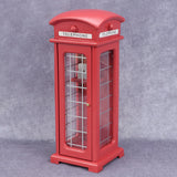 1/12 Scale Wooden Telephone Booth Figurine Miniature Ornament Craft Accessory For Dollhouse Pretend Play Toys