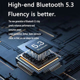 CY-T2 Wireless Bluetooth Headset Transparent ENC Headphones LED Power Digital Display Stereo Sound Earphones for Sports Working
