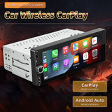 13" Car Stereo Single-Din GPS Navigation with 6.86 Inch Touchscreen, Carplay & Android Auto, Support WiFi/BT, RDS Radio & Mirror Link