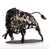 1pc Metal Sculpture, Iron Braided Cattle, Home Furnishing Articles Handmade Crafts, Metal Modern Sculpture Iron Braided Cattle Home Handmade Statue Crafts,room Decor,home Decor
