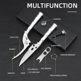 Multifunctional Stainless Steel Kitchen Rust Proof Cooking Scissors Outdoor camping fishing detachable