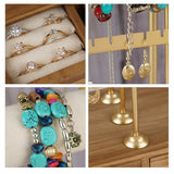 Wooden Bracelet & Base Box Storage 4-Tier Necklace Earrings Watch Jewelry Display Hanging Organizer Holder