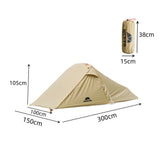 Double Layers Backpacking Tents 2 Persons Lightweight Camping Tent with Aluminium Pole