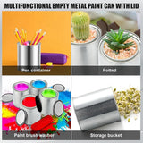 16 Pack Empty Metal Cans With Lids - 0.84 Pint, Small Can, Multipurpose Pail. Uned