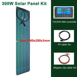 600W/300W Flexible Solar Panel Kit - 18V Monocrystalline Cell Solar System for Outdoor Camping, Yacht, Car, RV, Boat, and Power Emergency.
