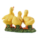 Three Little Duc Statues Cute Figurine Creative Lovely Duck Sculptures Resin for Garden Patio Lawn Yard Decor