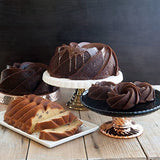 3X 9-Inch Non-Stick Fluted Round Specialty And Novelty Cake Pan