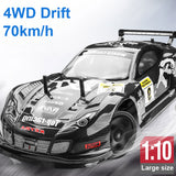 1:10 70km/h High-speed Drift Remote Control 2.4G 4WD Off-road Vehicle Dual-speed Rc Car Children's Christmas Gift