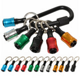 12Pieces 1/4 Inch Hex Shank Bits Keychian, Keychain Extension Bar Screwdriver Bit Holder Socket Adapter