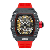 PINTIME Mechanical Man Watches Classic RM Luxury Design Automatic Visable Wristwatch 12 Color Causal Men Watch Rubber Strap Belt