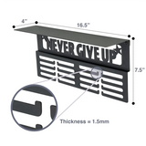 Never Give Up Hanger with Shelf - Easy Install Carbon Steel Trophy and Medal Display Shelf,B