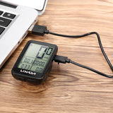 Lixada USB Rechargeable Wireless Bike Cycling Bicycle Speedometer Odometer with Computer Mount Holder