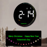 Colorful 10-inch Smart Electronic Wall Clock - Temperature, Calendar, Brightness Adjustment, Alarm with Remote for Home