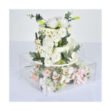 Acrylic Square Tray DIY Cake Refillable Board Base for Display Wedding Party Birthday 15X15X10cm