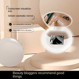 Intelligent sunscreen UV makeup mirror handheld LED beauty mirror portable charging eye protection USB