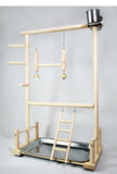 Solid Wood Toy Swing Climbing Ladder Shelf Peony Xuan Double-layer Stainless Steel Food Box