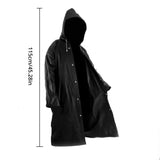 Black Fashion Adult Waterproof Long Raincoat Women Men Rain Coat Hooded For Outdoor Hiking Travel Fishing Climbing Thickened